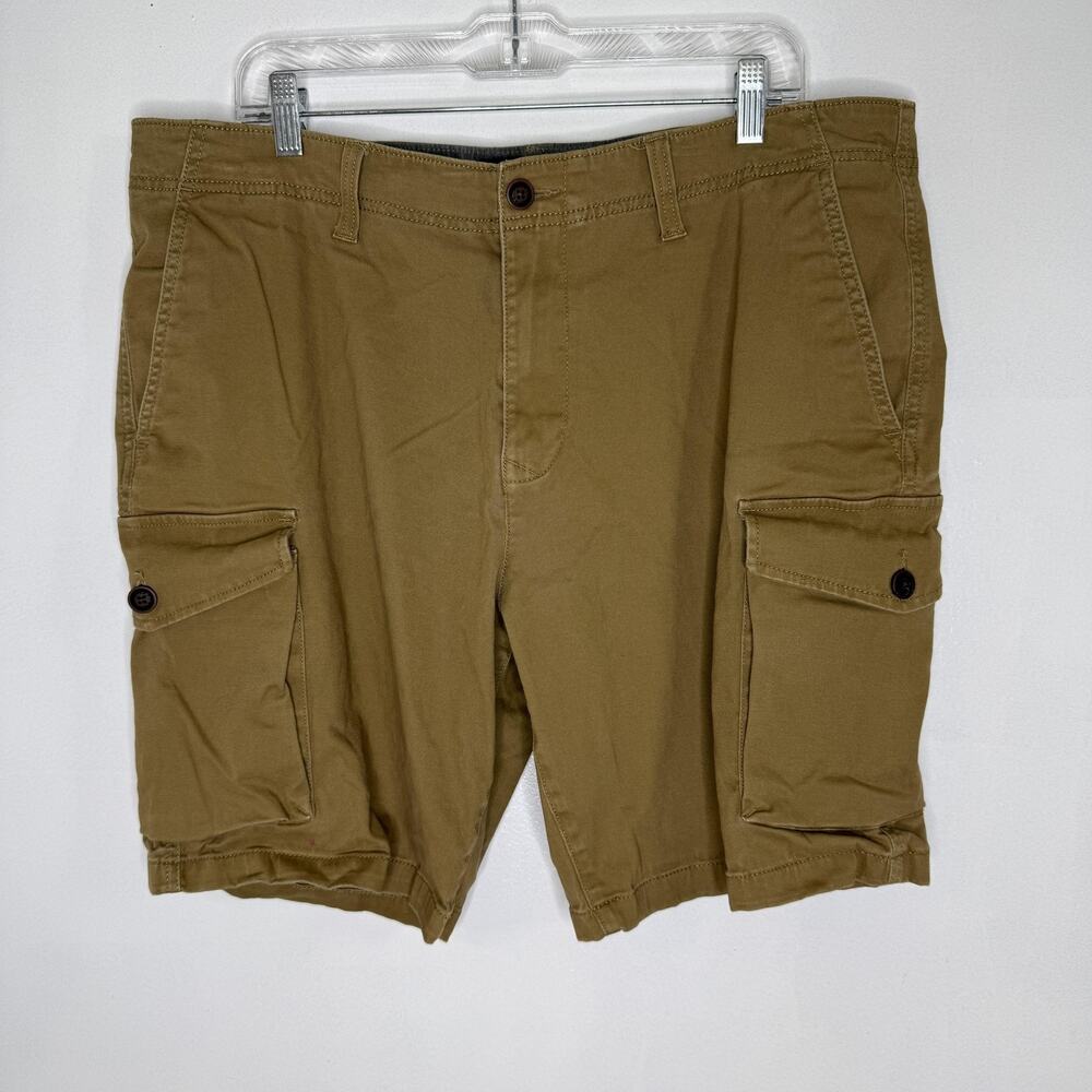 Lucky Brand Shorts Mens 38 Beige Cargo 9" Saturday Stretch Canvas Pockets
